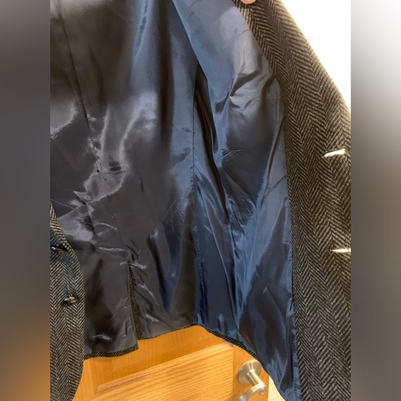 Ejoven by Farrah Charcoal Gray Herringbone Tweed Mens Sport Coat Blazer Size 40R - Picture 8 of 9